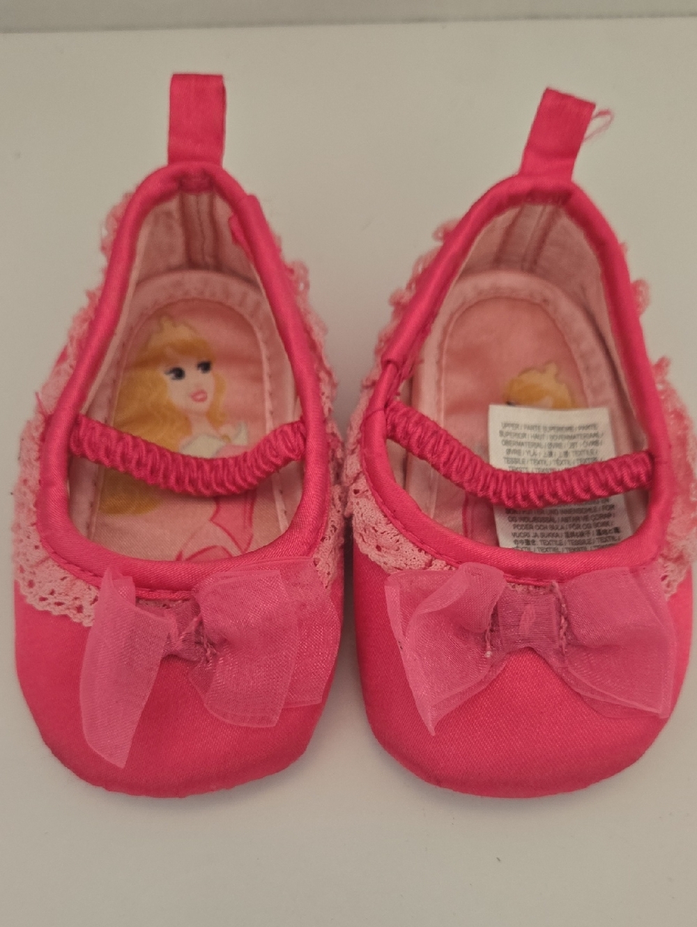 Disney Princess Aurora Hot Pink Baby Mary Jane Shoes with Bows